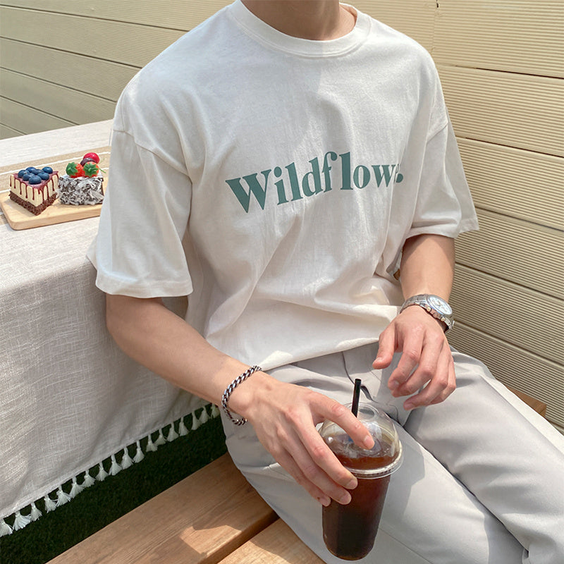 Mrcyc high quality summer casual versatile t-shirt men''s Korean version simple letter printing loose short sleeve top fashion