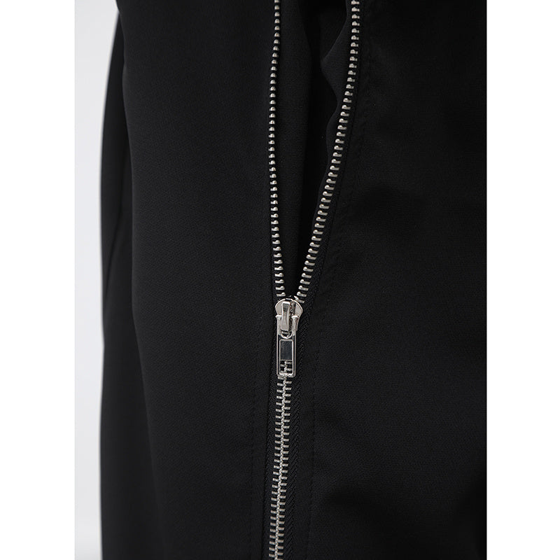 Dark zipper wide-leg pants