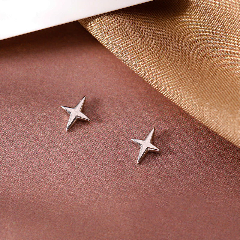 Four Eight-pointed Stars Stud Earrings Women's Simple Earrings