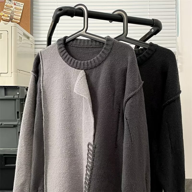 Style Top Knitted Coat Stitching Fashion