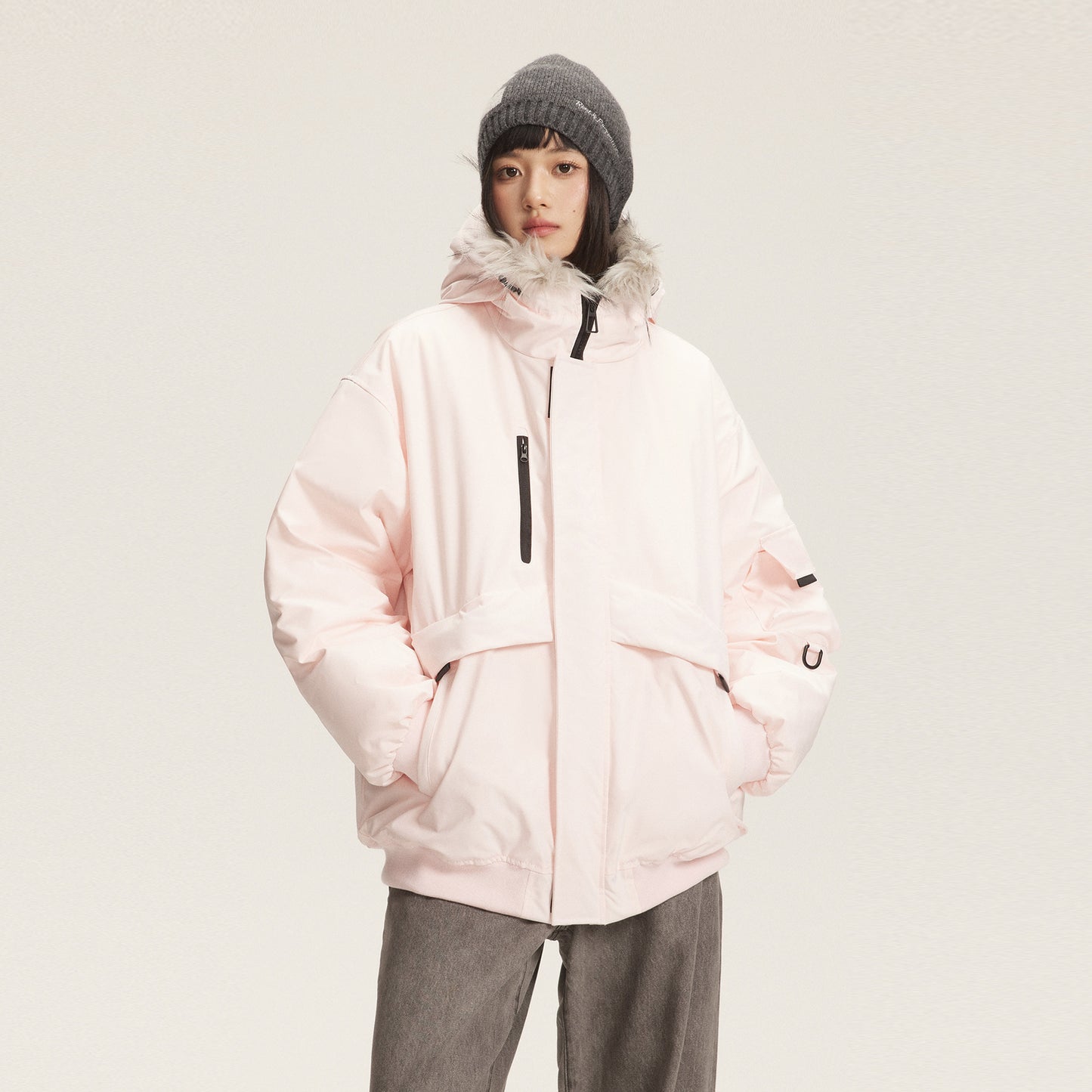 American Retro Fur Collar Hood Parker Down Jacket