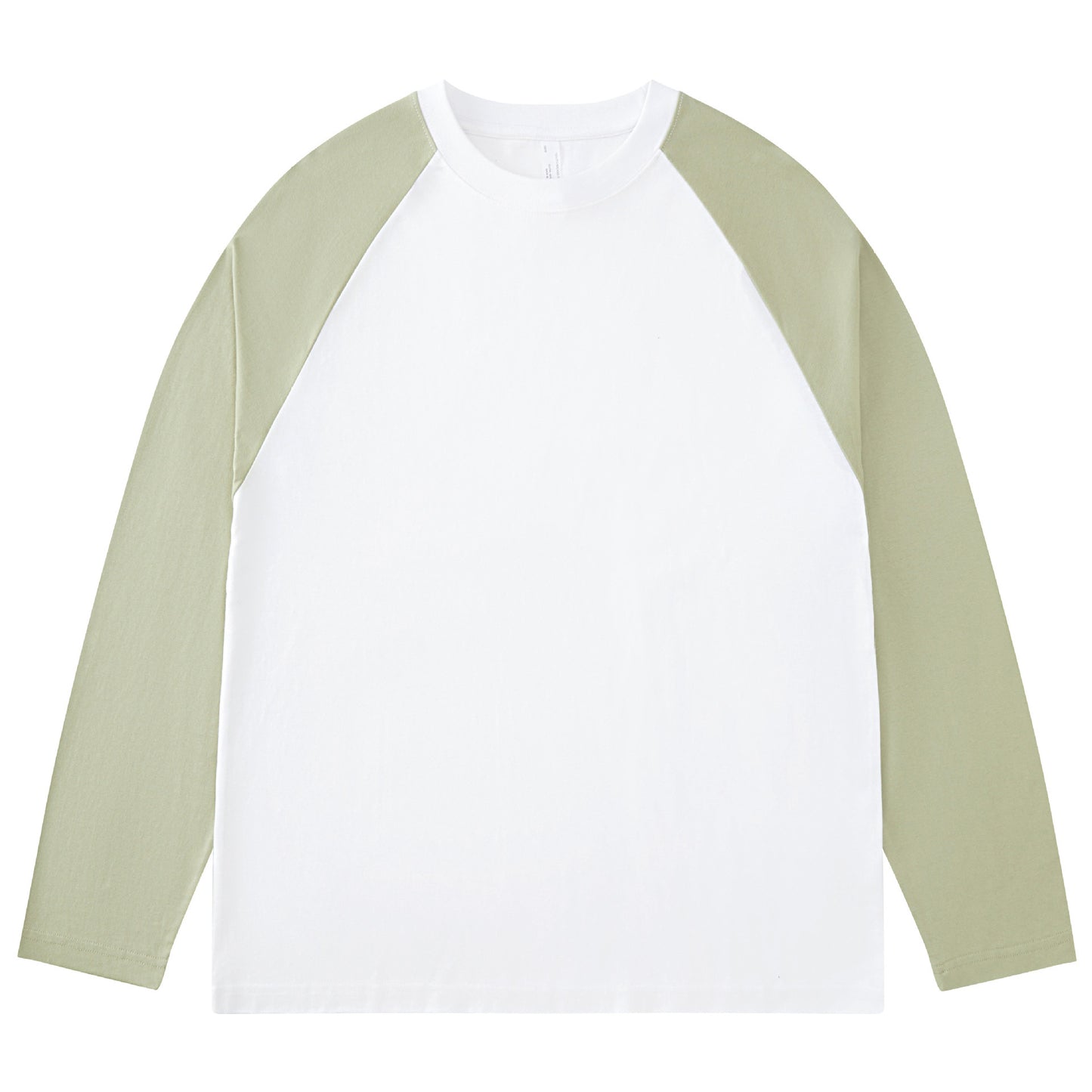 Heavy Long-sleeved T-shirt Cotton Crew Neck Color-block Raglan Sleeves Bottoming Shirt