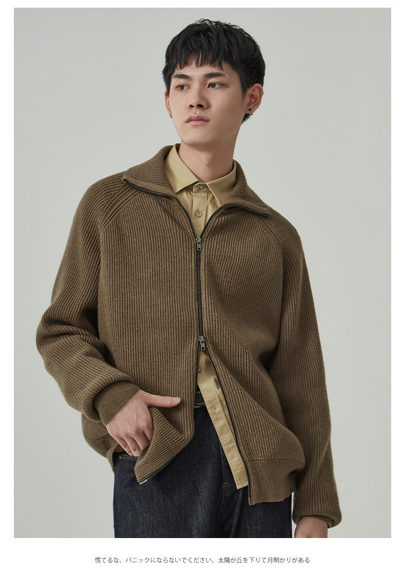 Thickened Knitting Sweater Men's Anti-Pilling Loose Cardigan Coat