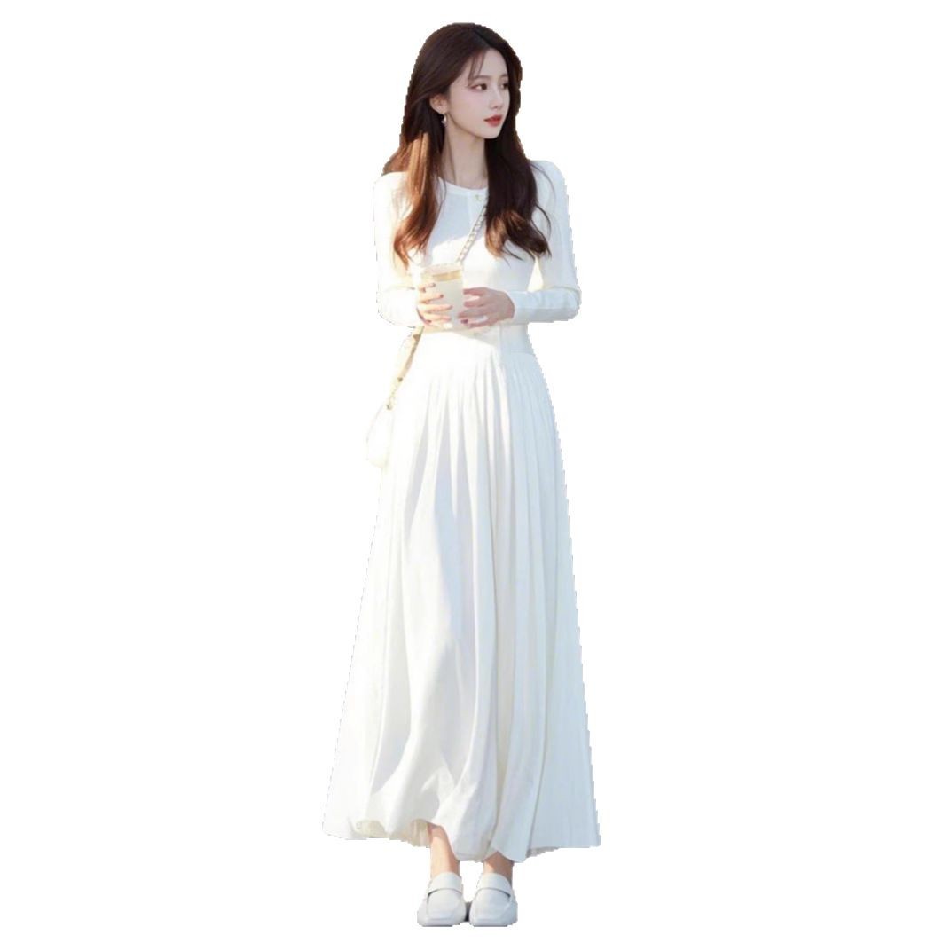 Temperament Ladies Fashion White Dress Design Sense