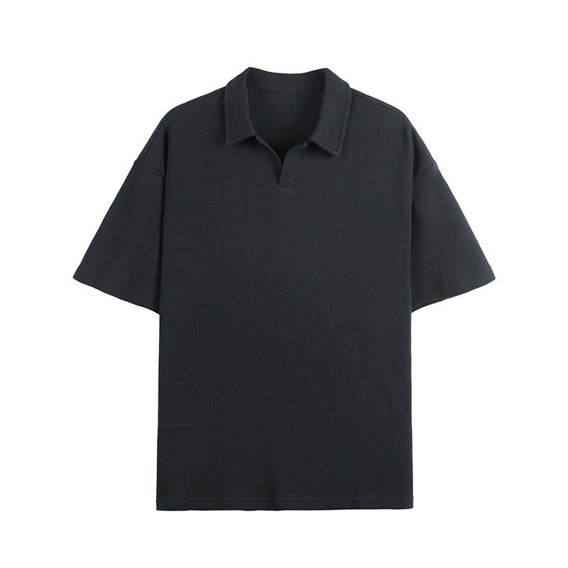 Fashion Simple Polo Shirt Loose Comfortable Men's T-shirt