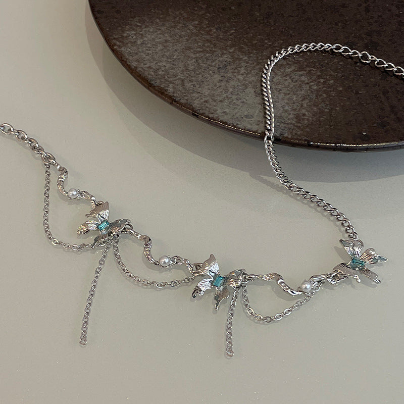 Special-interest Design Sweet Cool Butterfly Tassel Necklace