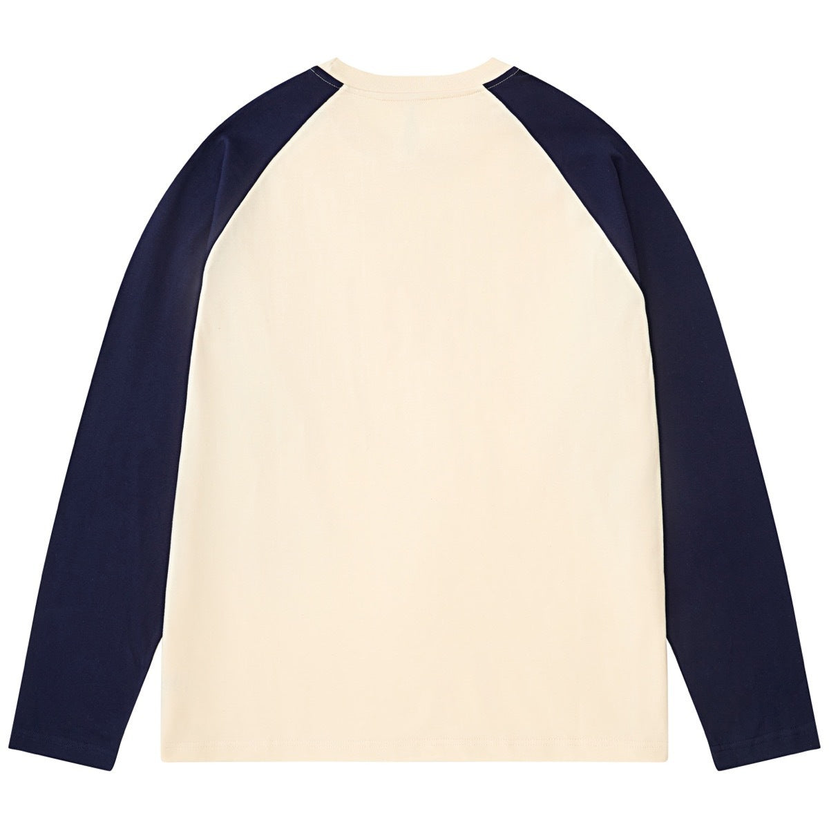 Heavy Long-sleeved T-shirt Cotton Crew Neck Color-block Raglan Sleeves Bottoming Shirt
