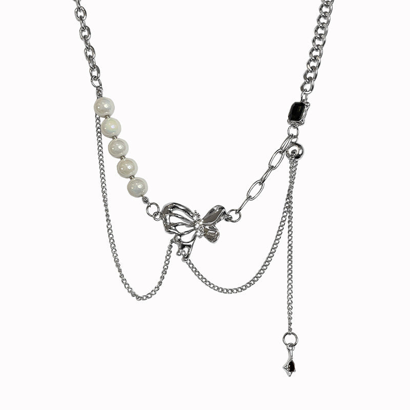 Niche Fairy Pearl Butterfly Necklace