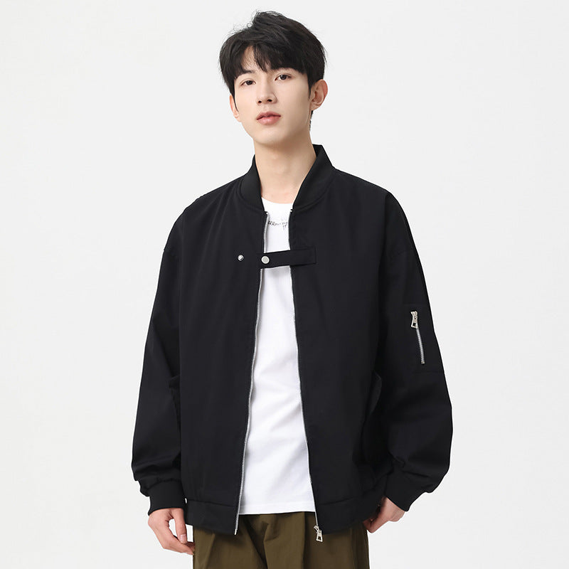 Jacket Men's Stand Collar Buckle Baseball Uniform