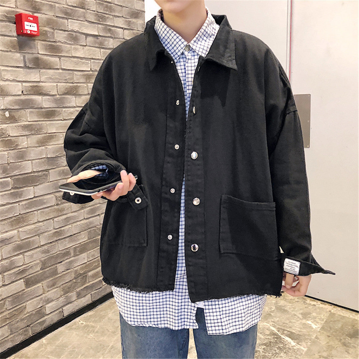 Spring New Korean Style Hong Kong Style Baggy Casual Jacket Shirt Coat