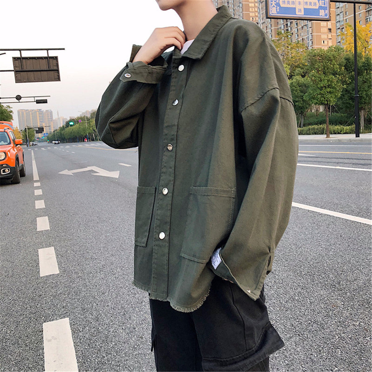 Spring New Korean Style Hong Kong Style Baggy Casual Jacket Shirt Coat