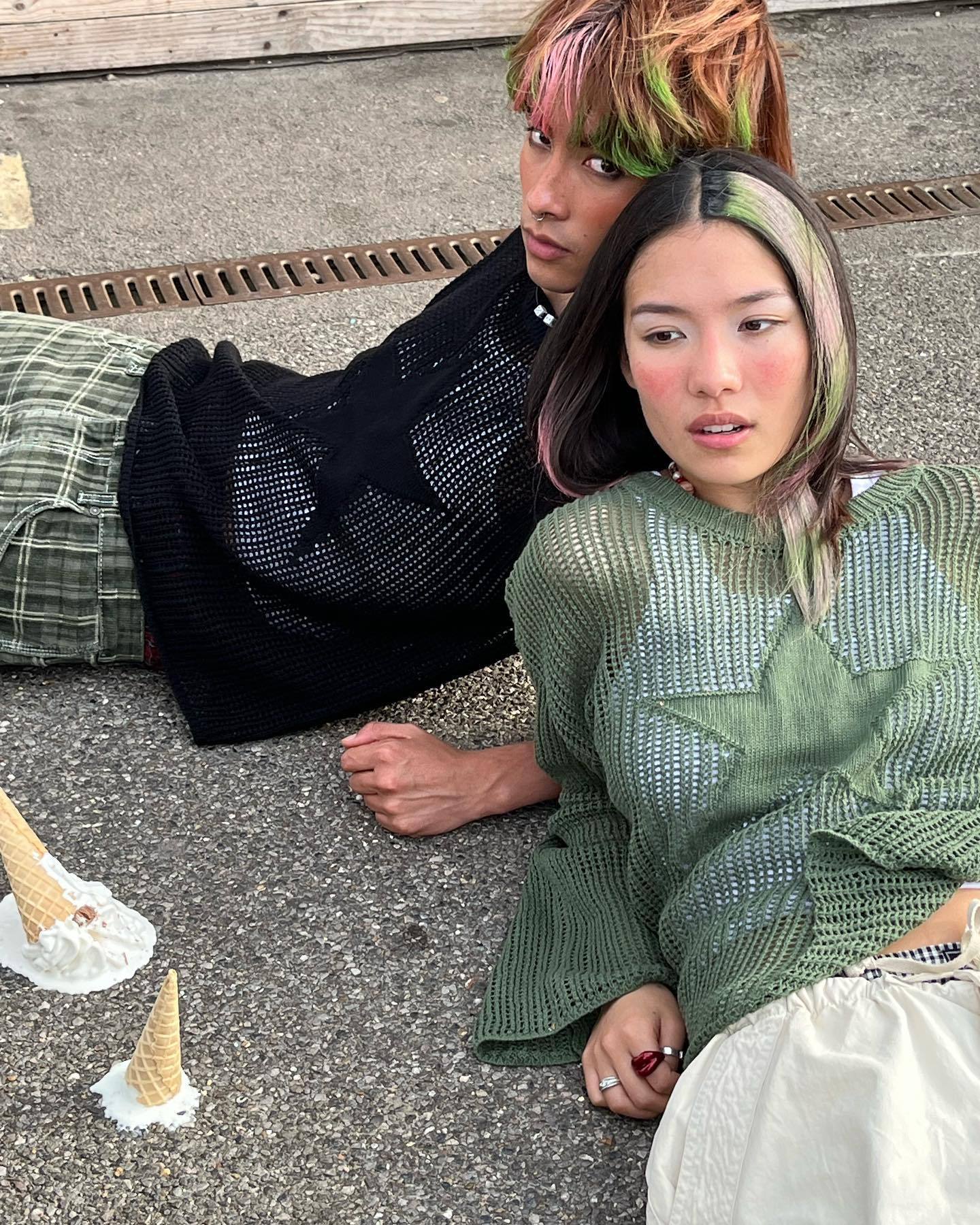 Women's Fashion Five-pointed Star Hollow Out Sweater Loose Casual