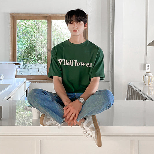 Mrcyc high quality summer casual versatile t-shirt men''s Korean version simple letter printing loose short sleeve top fashion