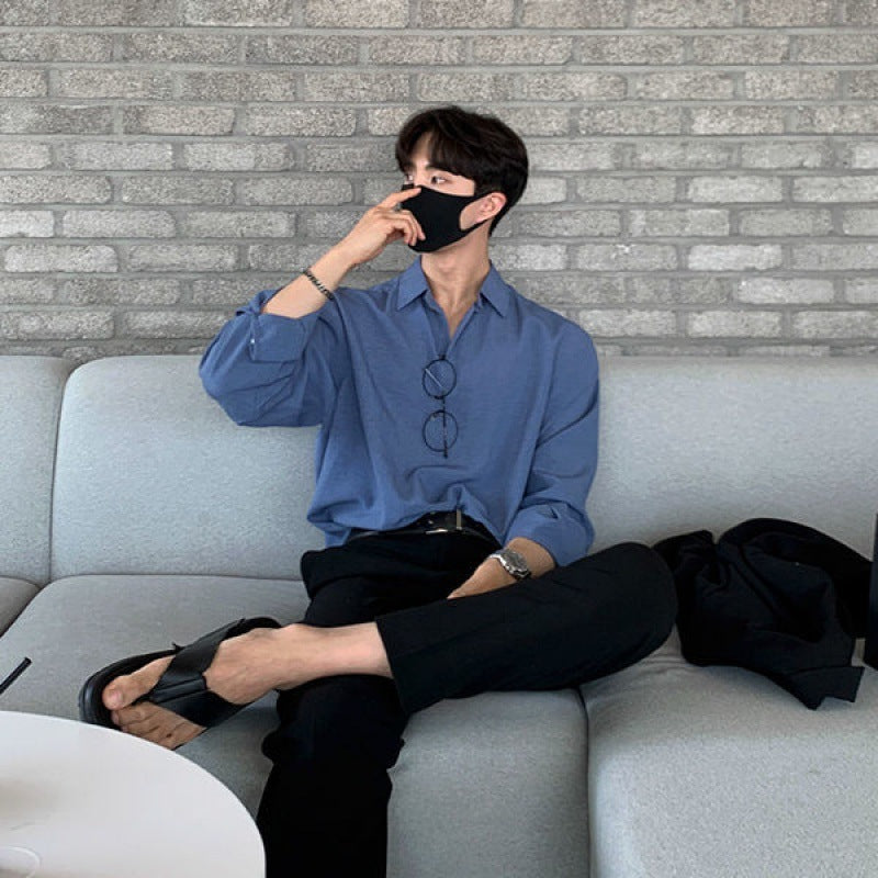 Men's Lapel Autumn Loose Casual Long Sleeves Shirt