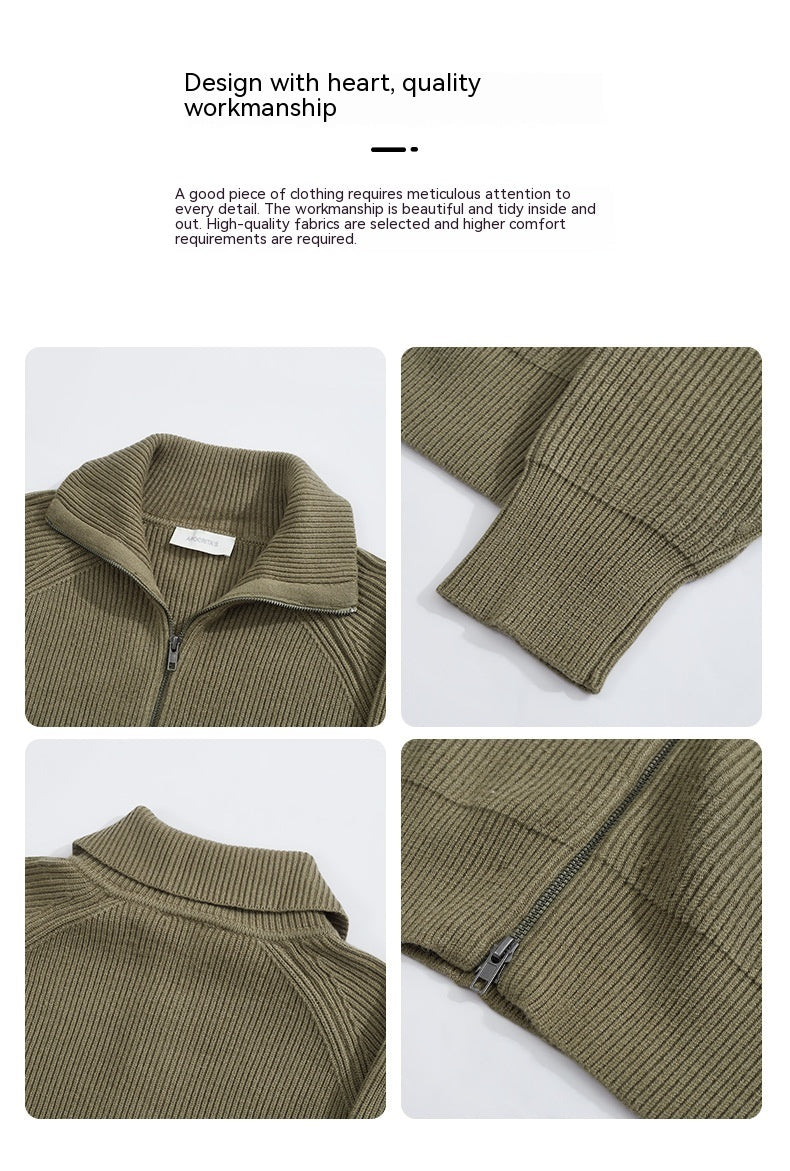 Thickened Knitting Sweater Men's Anti-Pilling Loose Cardigan Coat