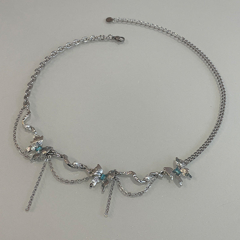Special-interest Design Sweet Cool Butterfly Tassel Necklace