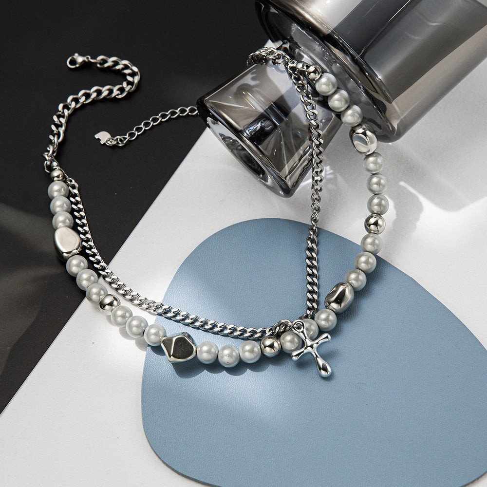 Korean Version Of Men's And Women's Hip Hop Cold Wind Titanium Steel Necklace