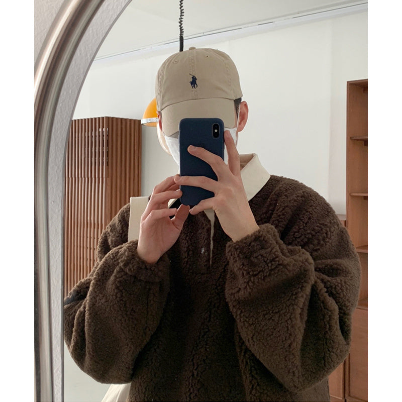 Plus Fleece Cute Coat Autumn And Winter Day Loose Casual Long-sleeved Top