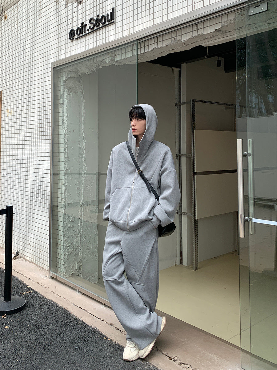 Men's Hoodie Sweater Pure Color All-matching Trousers Sports Suit