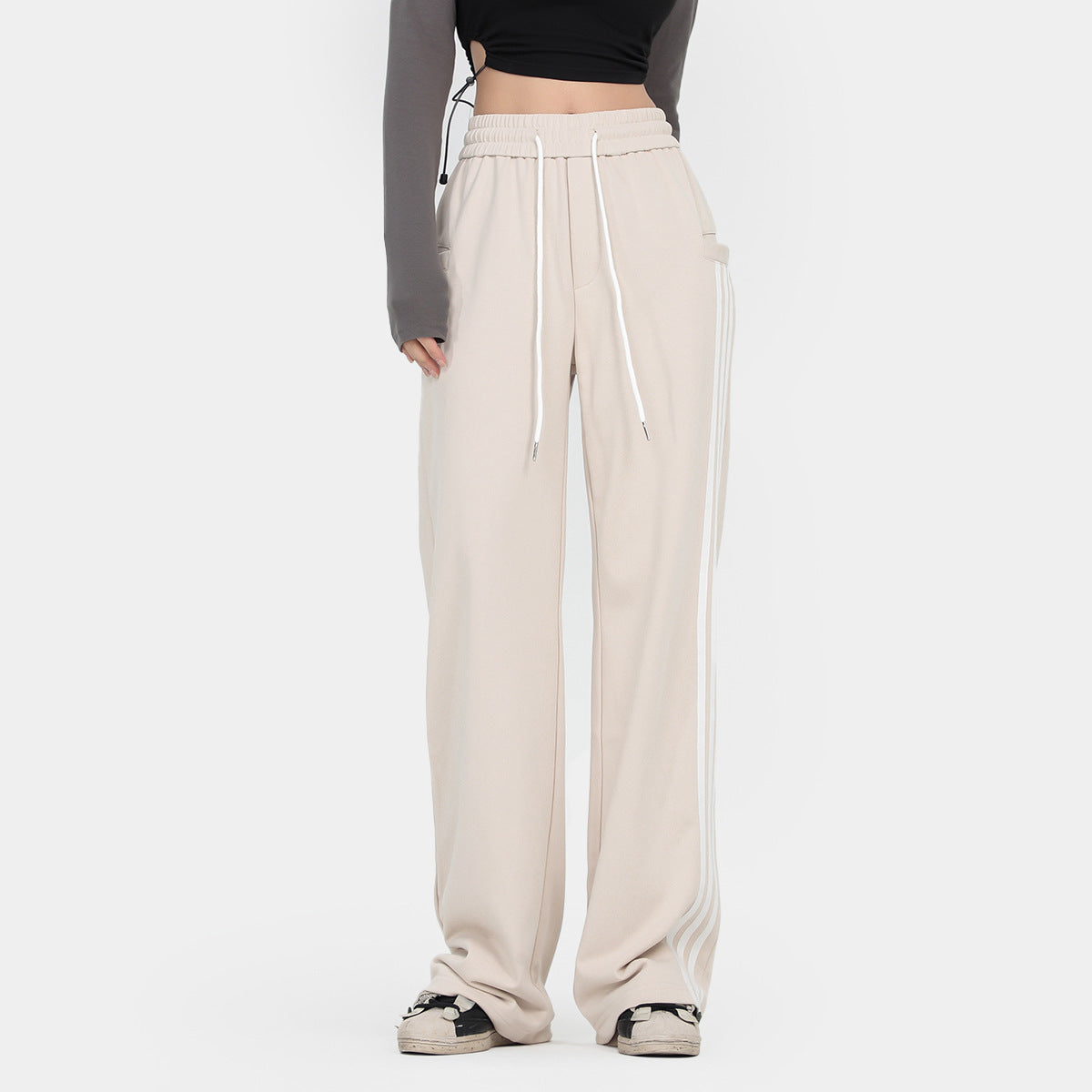Straight Striped Loose Casual Straight Pants
