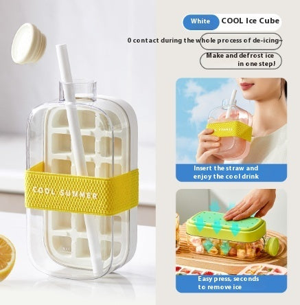[HOME] One-Click Molding Cooling Cup,Instant Ice Maker,Zero-Contact Design,Straw Included,Curling Mold,Portable & Stylish Chilled Drink
