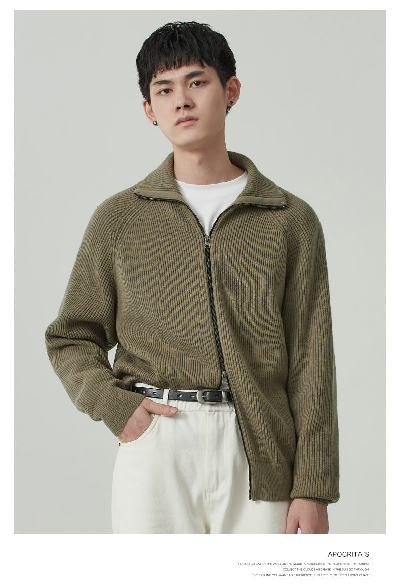 Thickened Knitting Sweater Men's Anti-Pilling Loose Cardigan Coat