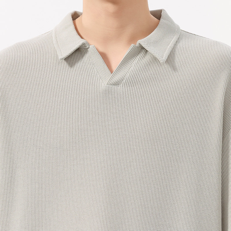 Fashion Simple Polo Shirt Loose Comfortable Men's T-shirt