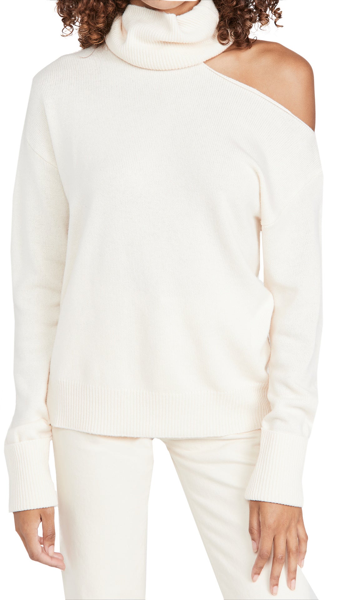 Solid Color Two Lapel Off-shoulder Sexy Women's Sweater