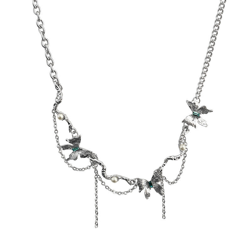 Special-interest Design Sweet Cool Butterfly Tassel Necklace
