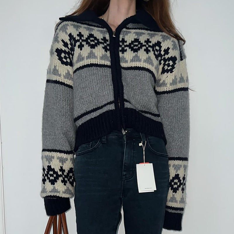 Slim-fit Slimming Lapel Sweater Women's Coat