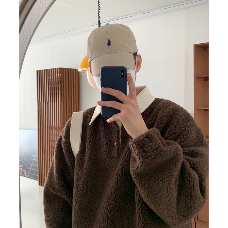 Plus Fleece Cute Coat Autumn And Winter Day Loose Casual Long-sleeved Top