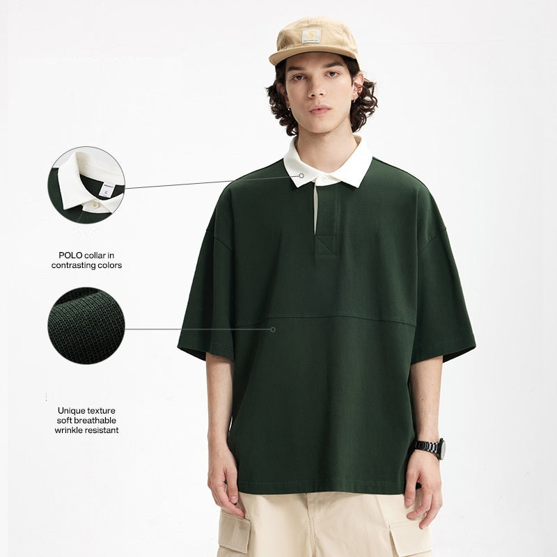Lapel T-shirt Mountain Outdoor Contrast Color Polo Shirt