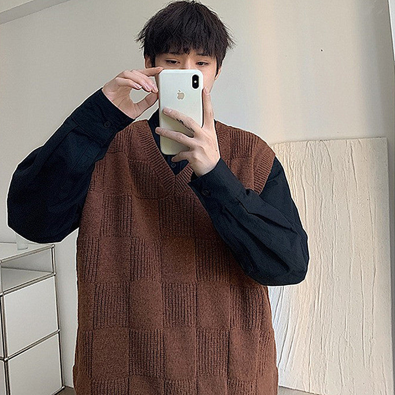 Men's V-neck Fashion Personalized Knitted Vest