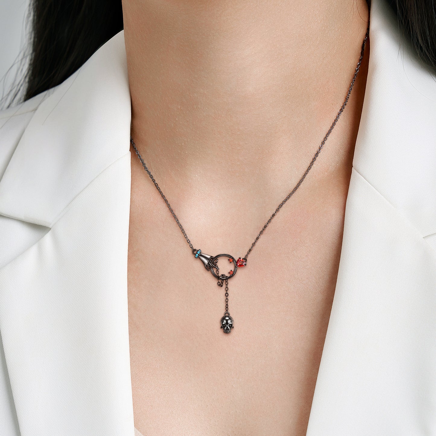 Fallen Skull Necklace Nightclub Punk Style Wild Collarbone Chain