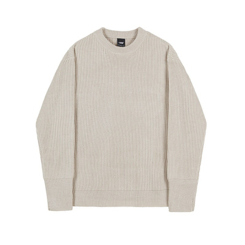 New Korean Style Trendy Loose Round Neck Knitted Coat