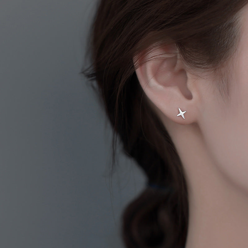 Four Eight-pointed Stars Stud Earrings Women's Simple Earrings