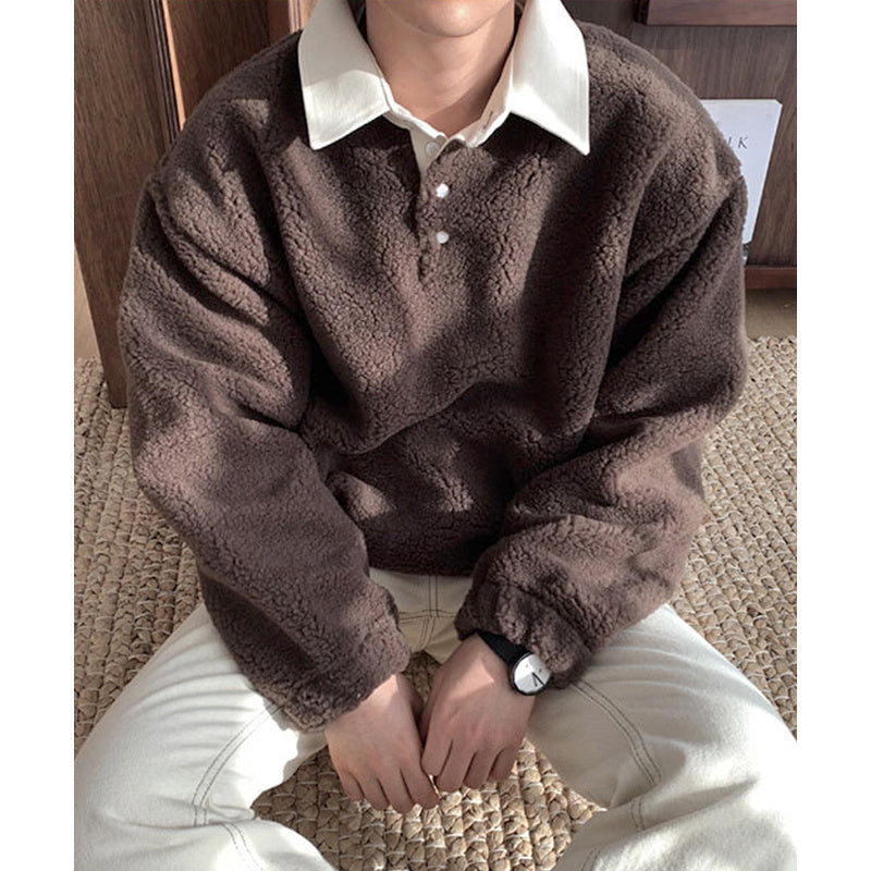 Plus Fleece Cute Coat Autumn And Winter Day Loose Casual Long-sleeved Top