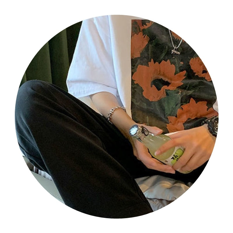 Men's Summer Loose Sunflower Printed Short-sleeved T-shirt