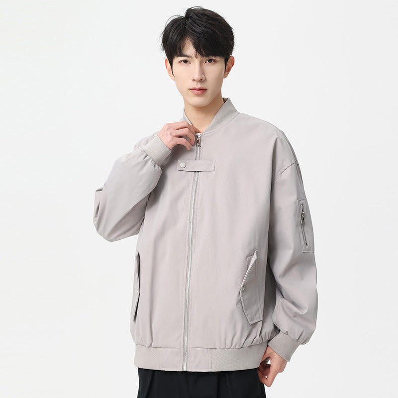 Jacket Men's Stand Collar Buckle Baseball Uniform