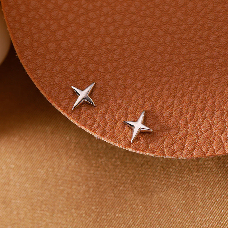 Four Eight-pointed Stars Stud Earrings Women's Simple Earrings