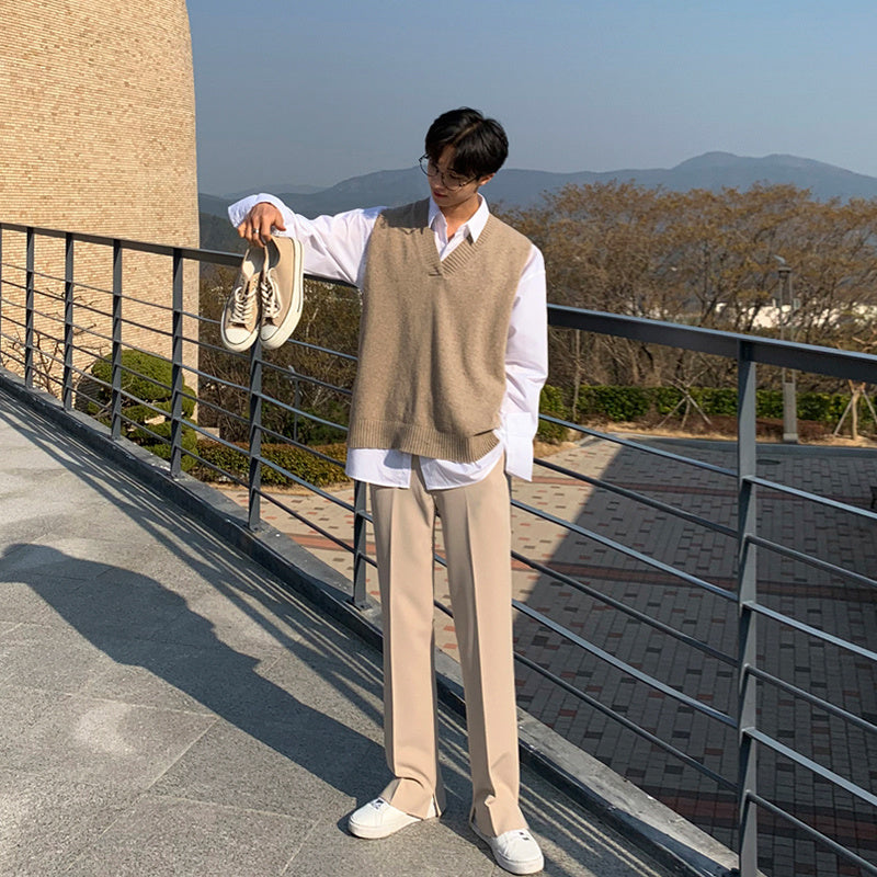 Personalized V-neck Sweater Vest And Loose Waistcoat