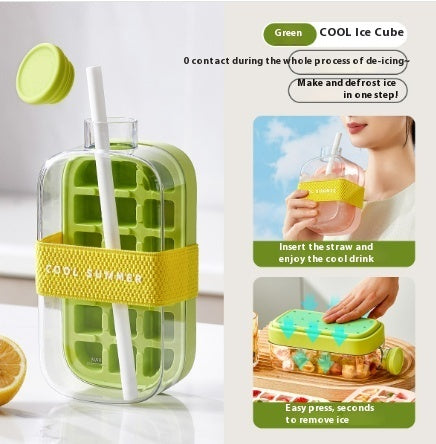 [HOME] One-Click Molding Cooling Cup,Instant Ice Maker,Zero-Contact Design,Straw Included,Curling Mold,Portable & Stylish Chilled Drink