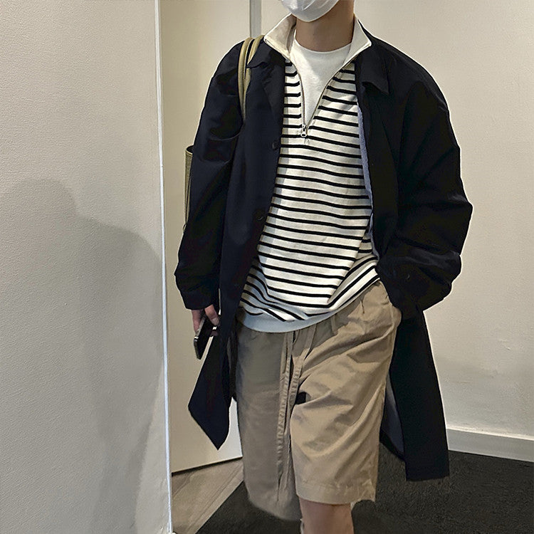 Men's Striped Navy Long Sleeve