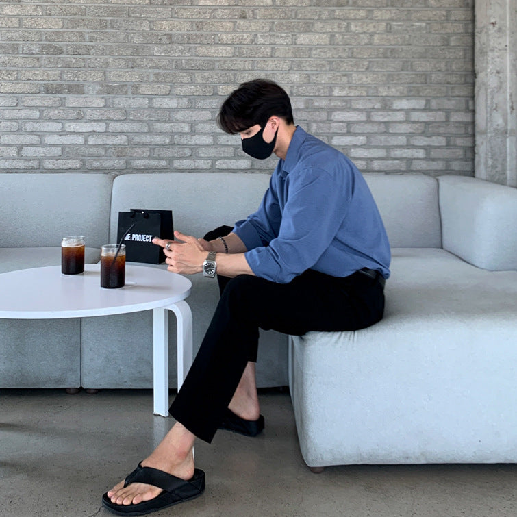 Men's Lapel Autumn Loose Casual Long Sleeves Shirt