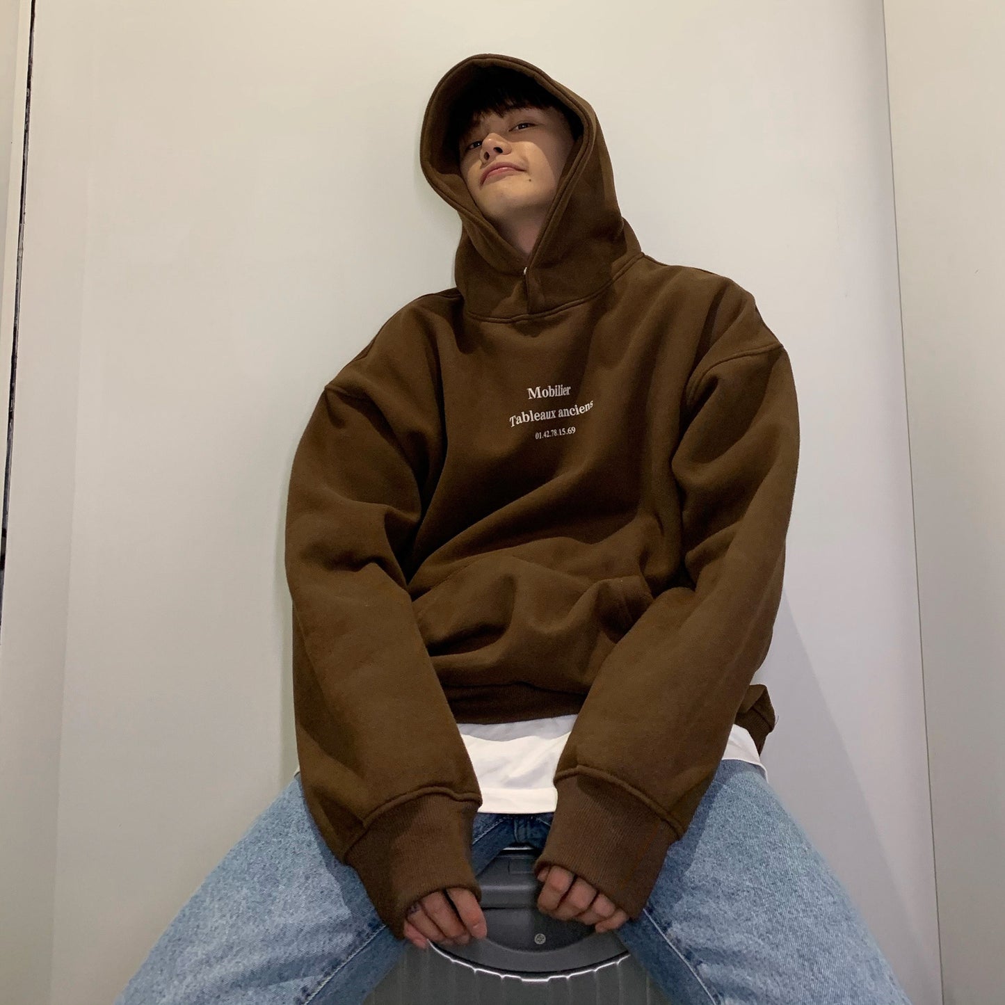 Men's Loose Fleece Thickened Hooded Sweatshirt