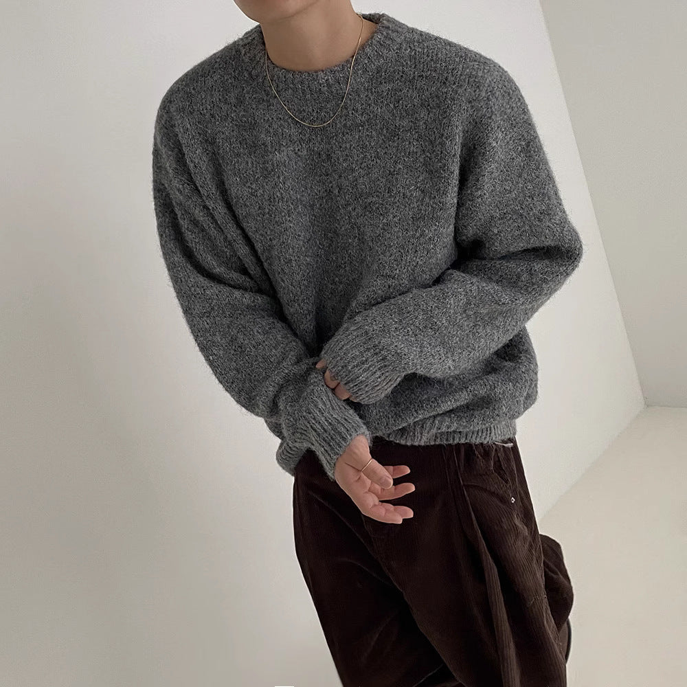 Round Neck Sweater All-match Drop-shoulder Sleeve Loose