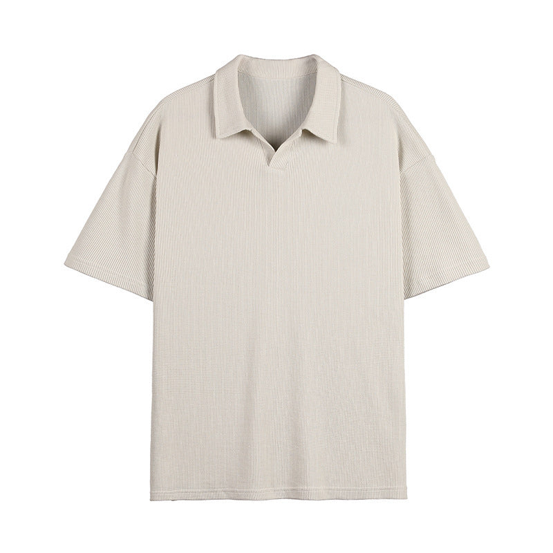 Fashion Simple Polo Shirt Loose Comfortable Men's T-shirt