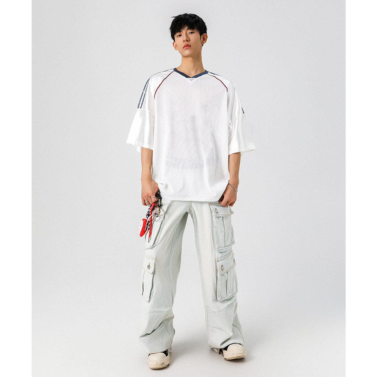 Breathable Mesh Jersey Plus Size Short Sleeve T-shirt