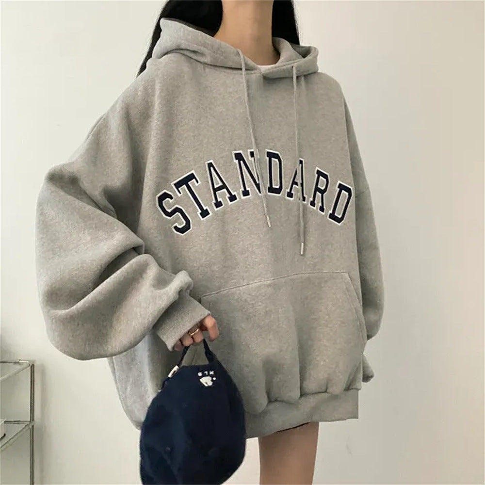 Letter Loose Fleece Printed Top