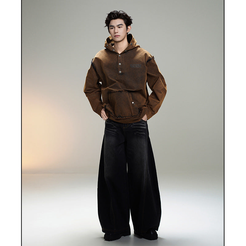 Spring New American Retro Heavy Industry Hooded Jacket